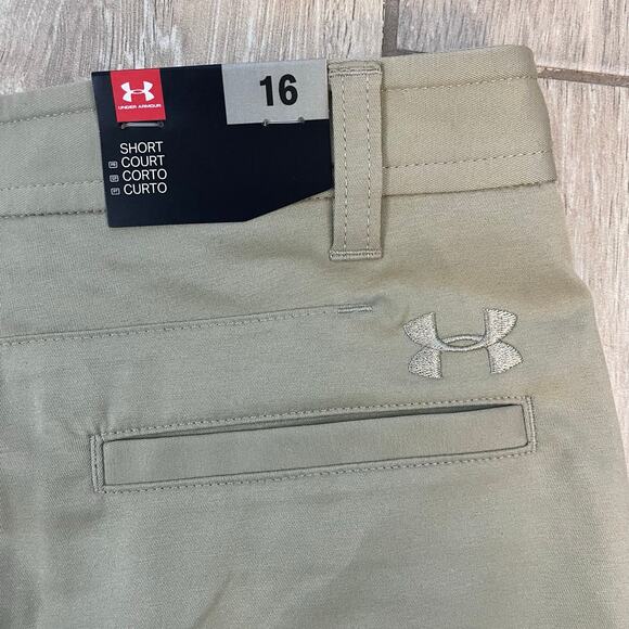 Under Armour Boys Khaki Golf Shorts Size 16 Tan Polyester NWT - Picture 11 of 11
